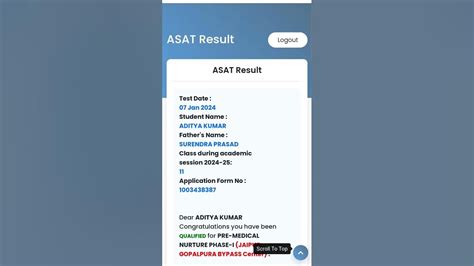 asat result 2024-25|Index .